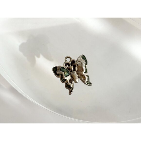 Beautiful Butterfly Shaped 925 Stamped Sterling Silver Vintage Pendant | Charm - Picture 4 of 9